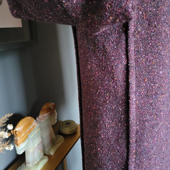 1980s C.A.P.R.I. Purple Bouclé Tweed Wool Coat XS/S-M - Picture 3 of 10